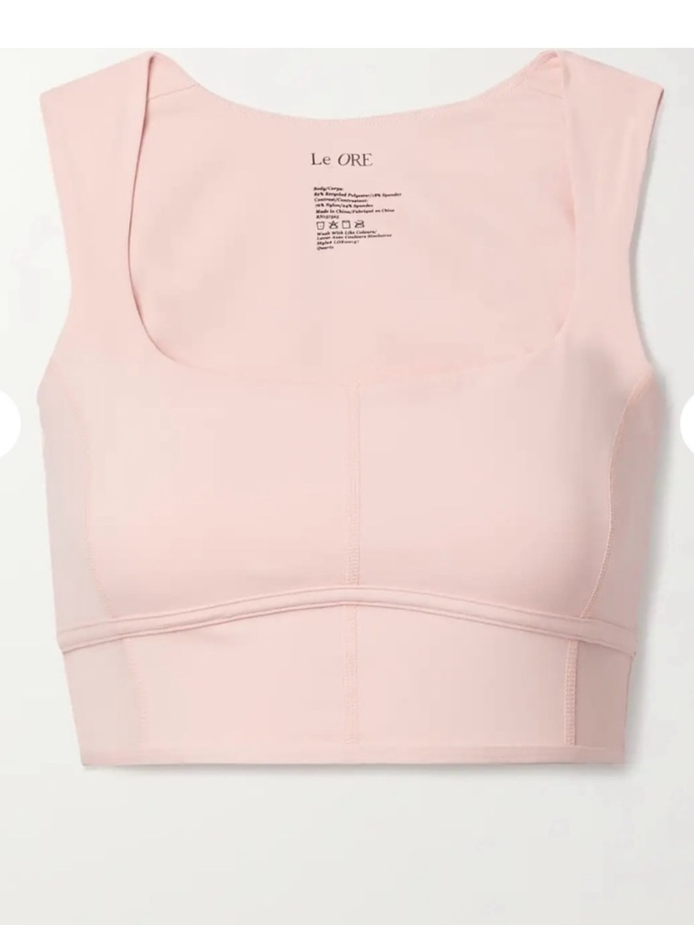 Le ORE Blush Pink Square-Neck Crop Tank
